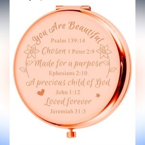 Confirmation gift teen girl.Compact w/2 types of mirror beautiful inscription.
